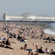 Sunseekers on Brighton beach