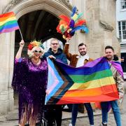 The Chichester Pride team at the Chichester Cross