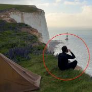 YouTuber receives backlash after camping on Eastbourne cliff edge. Credit: Liam Brown/YouTube