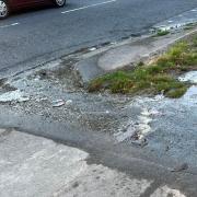 A leak spotted on Coldean Lane has reportedly been left unrepaired, despite being reported to Southern Water