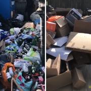Mounds of rubbish at Hollingbury's recycling point