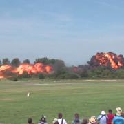 A photo of the fireball from the Shoreham Airshow disaster