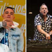 ArrDee says he would 'make a banger' with Fatboy Slim, right. Images: Litty Liquor and Mike Burnell