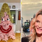 Hollywood star Michelle Pfeiffer has shared a picture of a Rottingdean designer's Christmas tree