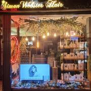 Simon Webster Hair in Gardner Street won the 'festively fabulous' window-dressing competition