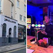 The Bulldog Bar in Kemp Town, Brighton, has reopened. Right, one of its staff members