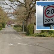 Hayes Lane in Slinfold, near Horsham, is one of the roads that will become a 20mph zone. Inset picture by Edinburgh Greens