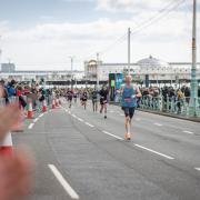 Runners on Brighton Seafront during last year's marathon