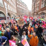 School and council staff could go on strike in November. Pictured is a rally in London (Yui Mok/PA)