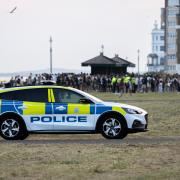 Police at Hove Lawns for a large gathering of year 11s