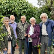 From left, Pam, Peter, Geoff, Pauline and Bob in the garden