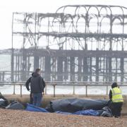Council officers have removed a homeless encampment from Brighton seafront