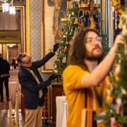 Christmas decorations have been put up across the Royal Pavilion for the festive season