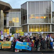 Parents at a protest outside Hove Town Hall last month