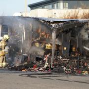 Fire crews fought to extinguish the motorhome blaze