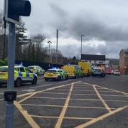 Emergency services responding to the incident in Crawley