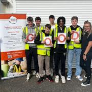 Apprentices and staff at Tungsten Training Centre celebrating their good Ofsted rating