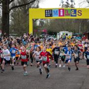 Children and Adults take part in the first ever Brighton Miles event in Preston Park
