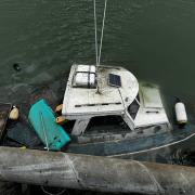 The boat was sinking near the Old Toll Bridge in Shoreham