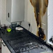 The kitchen suffered 'extensive damage'