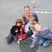 Jo with her four children in 2014