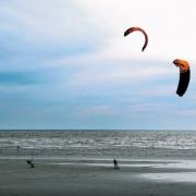 Kite surfing in Littlehampton – Picture by Simon Dack