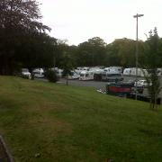 Travellers at the Withdean Stadium Car Park