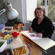 Author Jane Hissey at work