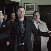 Simon Pegg gets a round in, with Martin Freeman, Eddie Marsan, Paddy Considine and Nick Frost