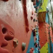 The rock wall which children and adults can use