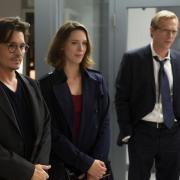 Johnny Depp, Rebecca Hall and Paul Bettany in Transcendence...