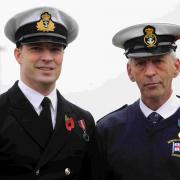 Stuart Fletcher and Paul Legendre, the coxswain from Newhaven lifeboat