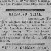 100 years ago, The Argus reports the Sarajevo Trial