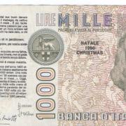 1000 lire 1990 ebay sale for local oxfam