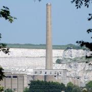 The cement works near Upper Beeding towards the South Downs