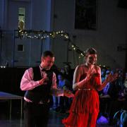 Luke Maddocks and Vicky Sambrook enjoying their routine at Hove Park Does Strictly
