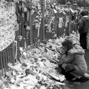 Flowers left following the Hillsborough disaster