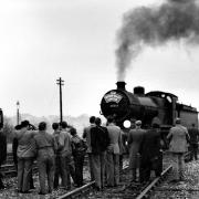 Enthusiasts enjoy the Rother Valley Limited steam train in 1959