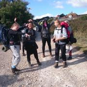 Varndean School pupils ploughed through the rain on the two day expedition