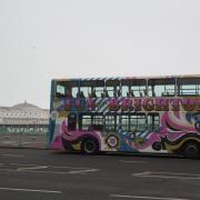 A Brighton and Hove bus service on the seafront