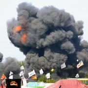 Cloud of smoke at the Shoreham Airshow disaster