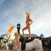 ALL THE FUN OF THE FAIR: Two bareback Burlesque riders at Parlure