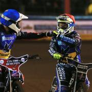 Ben Morley and Edward Kennett celebrate as Eagles beat Birmingham. Picture by Mike Hinves