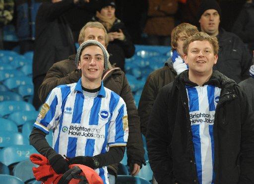 Brighton and Hove Albion match against Crystal Palace at Selherst Park