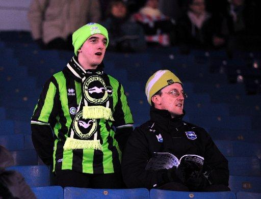 Brighton and Hove Albion fans followed their team to Leeds.