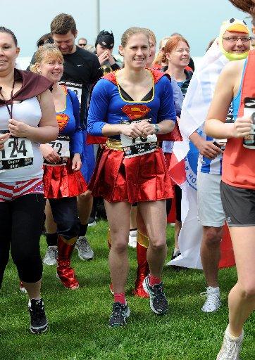 Batman, Swamp Thing and Charlie Chaplin were just some of the colourful characters taking a charitable run along the seafront.
About 1,400 runners, many in fancy dress, were taking part in the biggest Heroes Run ever from Hove Lawns yesterday.
The event