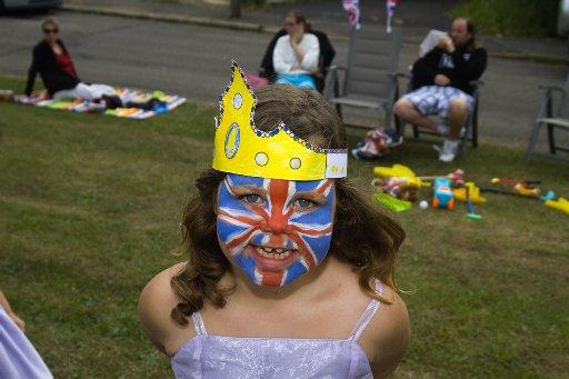 One happy party-goer at the Diamond Jubilee street party in Seafield Close, Seaford