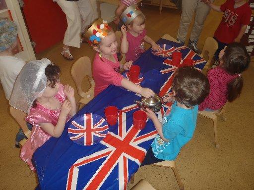 Children at Roundabout Nursery in Brighton enjoy a Diamond Jubilee Party