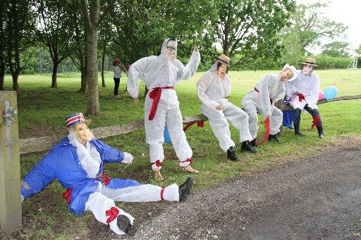 Celebrity scarecrows at Isfield's Diamond Jubilee celebrations
