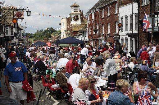 Steyning High Street was packed with people enjoying the Diamond Jubilee celebration